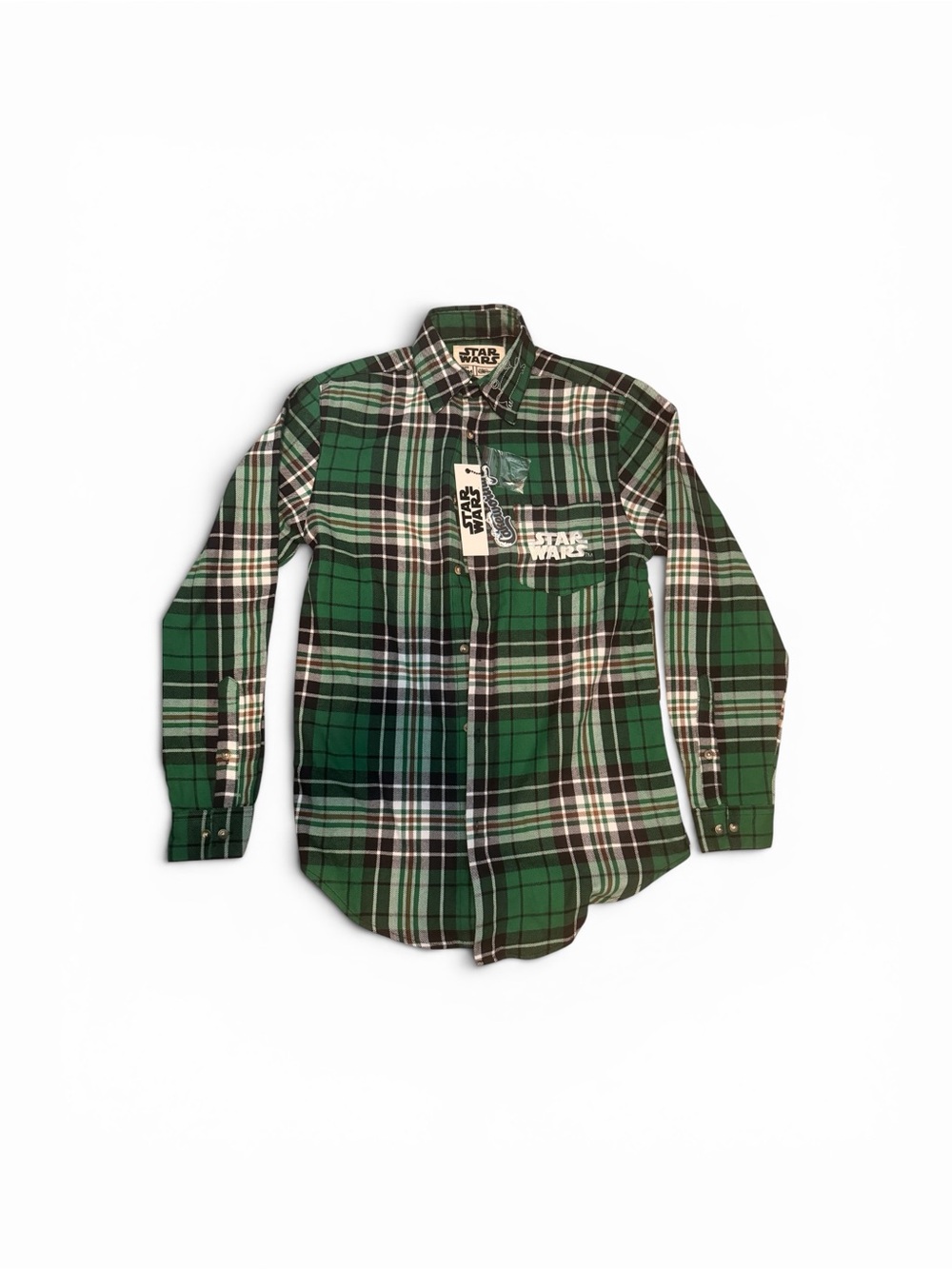Cakeworthy Star Wars The Child Green Plaid Button-Up Shirt for Men